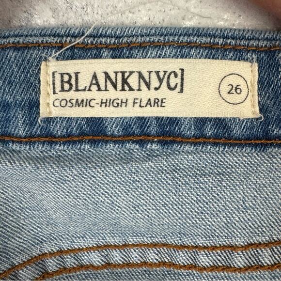 Blank NYC Cosmic High Flare Leg Jeans Light Wash Pockets Low Rise Retro Size 26 - Picture 7 of 10